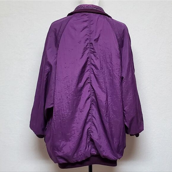 VINTAGE 90s Be In The Current Seen Fleece Aztec Print Raincoat Reversible Jacket - Picture 14 of 16
